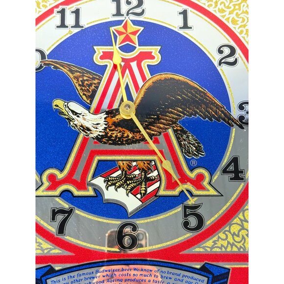 Wall Mirror Clock Vintage Budweiser King of Beers Eagle Vintage Man Cave Bar Dec - Picture 12 of 16